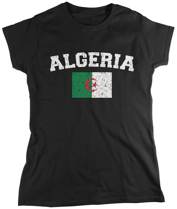 T-Shirt Noir Homme Drapeau Algérie – MAXI SHIRT