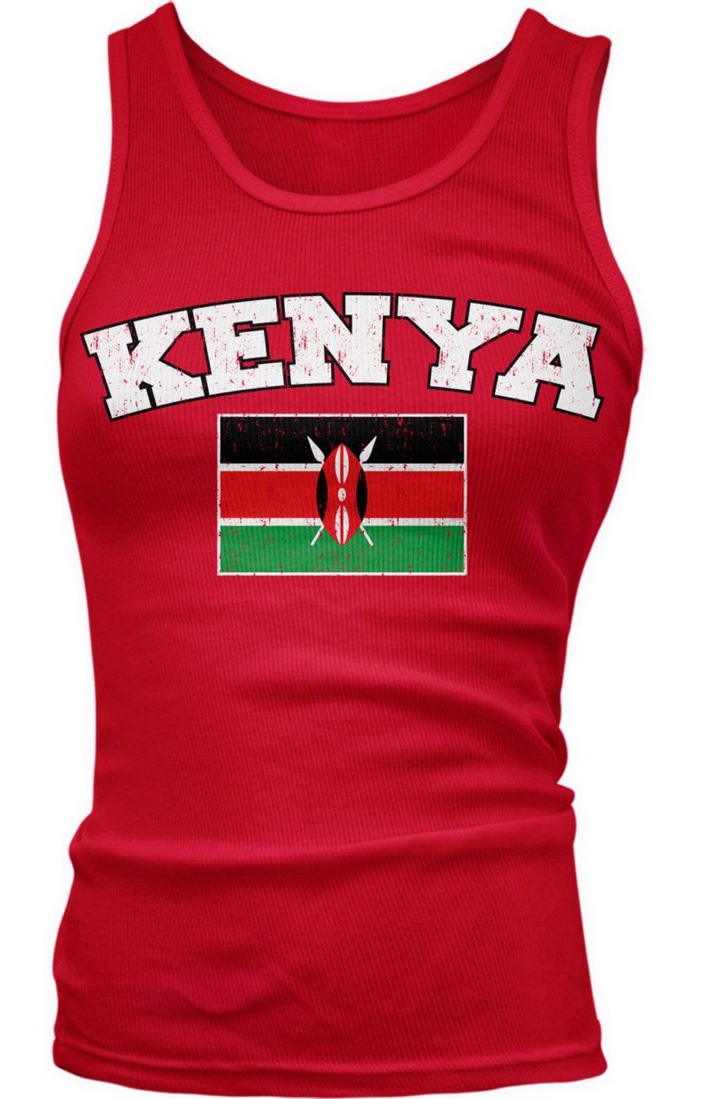 Distressed Kenya Ladies Juniors Tank Top Kenyan Pride Etsy