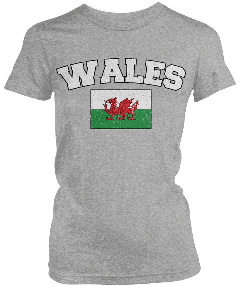 Distressed Wales Ladies Juniors T-Shirt Welsh Represent | Etsy