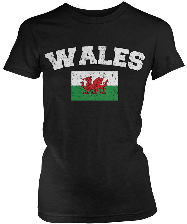 Distressed Wales Ladies Juniors T-Shirt Welsh Represent | Etsy