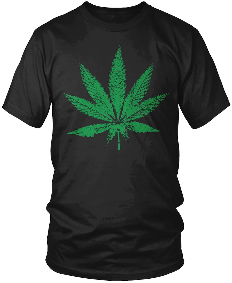 Distressed Green Marijuana Leaf Men's T-Shirt, Weed, Pot, Smoke, MaryJane, High, Men's Marijuana Shirts AMD_1082 