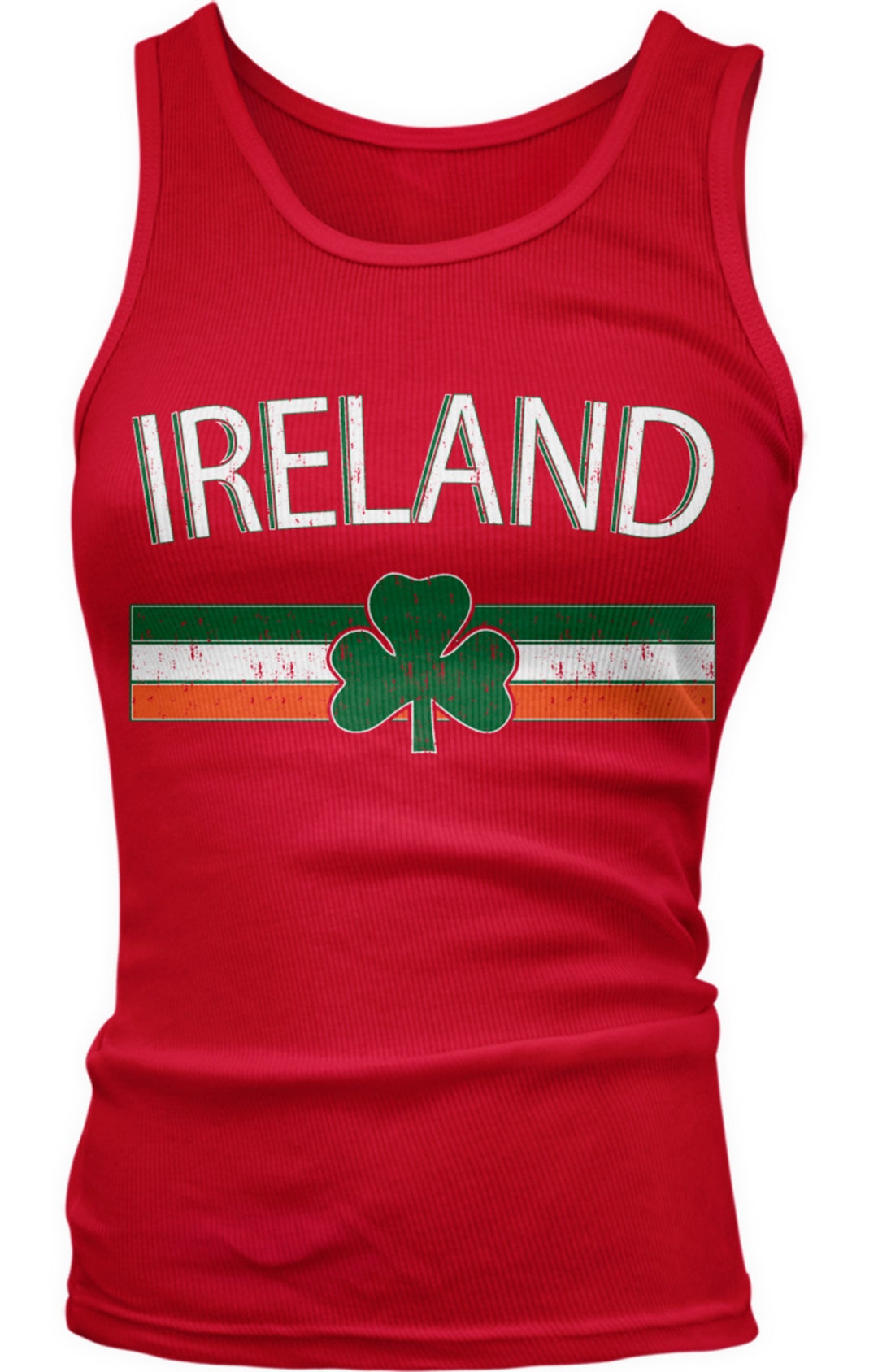 Distressed Ireland Country Flag Ladies Juniors Tank Top, Irish Pride ...