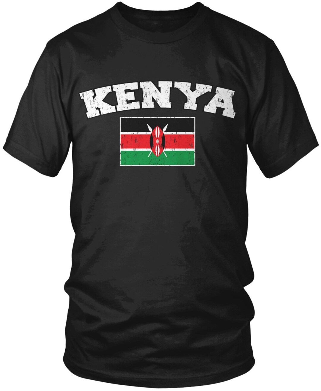 Distressed Kenya Men's Tshirt, Kenyan Pride, Africa, Republic of Kenya