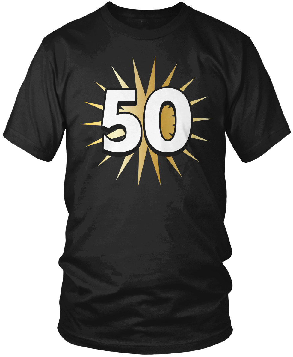 50th Birthday Gold Star Men's T-shirt Birthday Party | Etsy