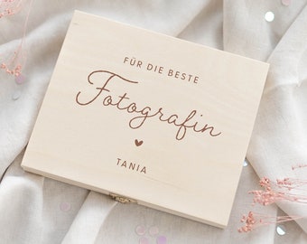 Personalisiertes Geschenkbox Dankeschön Geschenk Fotografin Traurednerin Merci Verpackung "Die Beste" Holzbox für Dienstleister Nachbarn