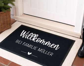 Fußmatte personalisiert mit Namen Willkommen | Paare Fußmatte Geschenk zum Einzug | Hochzeitsgeschenk | Türmatte mit Individuellen Namen
