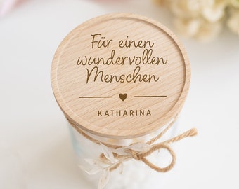 Personalisiertes Vorratsglas Keksdose Wundervoll, Geschenk Geburtstag, Geschenk Freundin, Abschied  Weihnachten, individuelles Geschenk