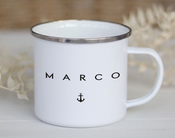 | de tasse personnalisé | d’ancrage Tasse à donner | Fête des Pères Anniversaire Naissance | Family Cup Enamel Cup Camping Mug Camper Enfants