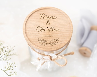 Personalized Storage Jar Cookie Jar Name Branch | Engagement gift | Wedding couple | wedding | Gift couples | Couple gift