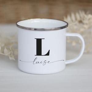 Personalized Mug | Initial name | to give away | birthday birth | Family mug enamel mug camping mug camper children