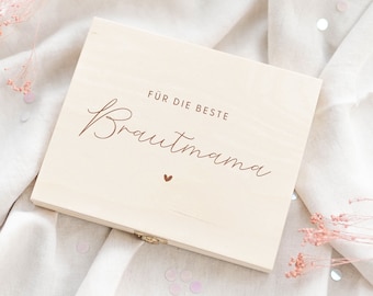 Personalisiertes Dankeschön Geschenk Trauzeugen Brautmama Brautjungfern Merci Verpackung "Beste" Fotografin Geschenkbox Hochzeit Holzbox