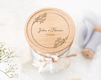Personalisiertes Vorratsglas Keksdose Kranz Namen | Geschenk zur Verlobung | Hochzeitspaar | Hochzeit | Geschenk für Paare | Pärchengeschenk