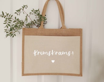 Jutetasche Krimskrams | Markttasche | Geschenk | Individuelles Geschenk | Einkaufstasche | Muttertag Geschenk | Jute Shopper | Hochzeit