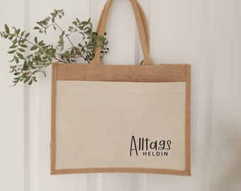 Jutetasche Alltagsheldin | Geschenk | Individuelles Geschenk | Einkaufstasche | Muttertag Geschenk | Jute Shopper | Geschenk Beste Freundin