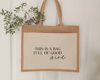 Jutetasche Good Wine | Markttasche | Geschenk | Individuelles Geschenk | Einkaufstasche | Muttertag Geschenk | Jute Shopper | Hochzeit