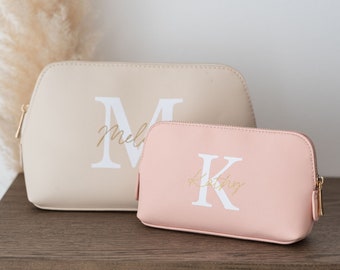 Personalisierte Kosmetiktasche Für sie Geschenk Schwester Mama Kosmetikbeutel Kulturbeutel Geburtstagsgeschenk Schminktasche Initial Name