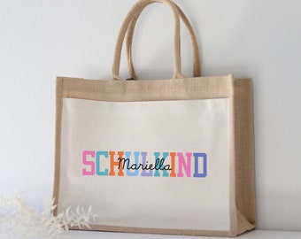Personalized Jute Bag School Child Pink | back to school | first day of school | schoolchild | gift enrollment
