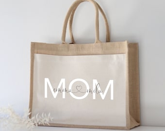 Gepersonaliseerde jute tas MAMA | Markttas | Cadeau | Aangepaste geschenken | Moederdag | Cadeau voor mama | Moederdag cadeau