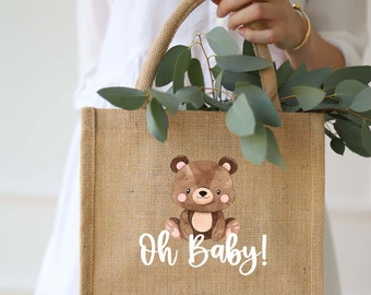 Geschenktasche NATUR Oh Baby Bär | Geschenk | Geschenkverpackung | Einkaufstasche | Baby | Babyparty | Kindertasche | Kindergarten