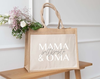 Jutetasche Weltbeste Mama & Oma | Markttasche | Geschenk | Individuelle Geschenke | Einkaufstasche | Muttertag Geschenk | Oma | Mutter