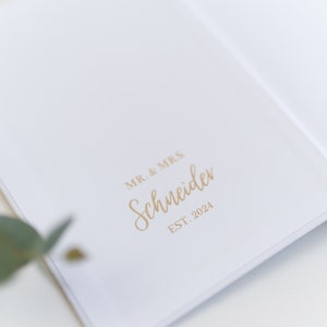 Wedding Planner White Linen Geschenke für Paare Hochzeitsplaner Planer für Hochzeitspaare Geschenk Verlobung Hochzeit Gravur Mr. & Mrs.