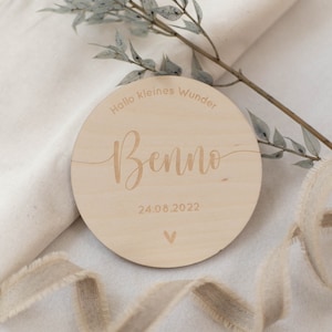 Personalisierte Holzkarte Kreis Geburt | Babyshooting | Glückwunschkarte | Karte | Holz | Geschenk zur Geburt | Baby | Fotoshooting