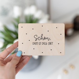 Holzkarte Schön, dass | Geburtstag | Glückwunschkarte | Karte | Holz | Geschenk zur Geburt | Muttertag | Vatertag