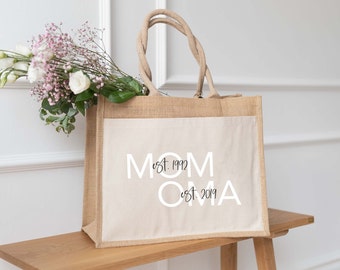 Personalized jute bag MOM-OMA | Jute shopper | gift | Custom Gifts | Mother's Day | gift for mom | mothers day gift