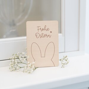 Holzkarte Frohe Ostern Hasenohren | Grußkarte aus Holz | Ostern | Holzkarte | Ostergrüße | Ostergeschenk | Osternest | Osterhase