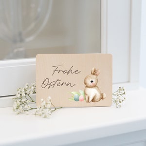 Holzkarte Frohe Ostern Hase Ostereier | Grußkarte aus Holz | Ostern | Holzkarte | Ostergrüße | Ostergeschenk | Osternest | Osterhase