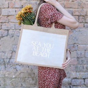 Jute bag Sea You | Market Bag | Gifts | beach bag | shopping bag | girlfriend gift | Jute Shoppers | bag weekend