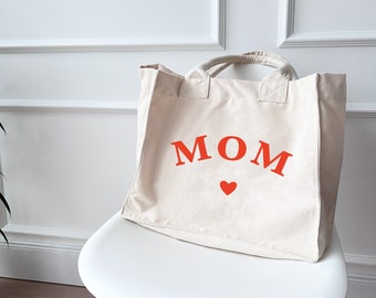 Canvastasche NATUR MOM Herz | Shopper | Einkaufstasche | Mama | Muttertag | Geschenk für Mamas | Wickeltasche