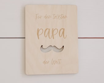 Holzkarte Tollster Papa | Vatertag |  Papa Grußkarte | Vater | Vatertagsgeschenk