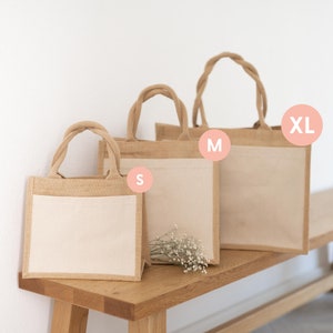 Personalisierte Jutetasche Initial Wäscheleine Geschenktasche Individuelle Geschenke Shopper Geschenk für Freundin Mama Bild 4