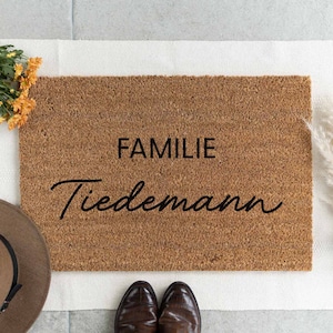 Felpudo de coco personalizado 'Simple' | Felpudo personalizado, regalo de boda, regalo de bienvenida personalizado, tapete de puerta