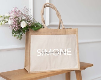 Personalized jute bag profession with heart | gift bag | Custom Gifts | educator | gift for teacher | Nanny