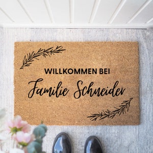 Felpudo de coco personalizado 'Corona' | Felpudo personalizado, regalo de boda, regalo personalizado de bienvenida, tapete de puerta
