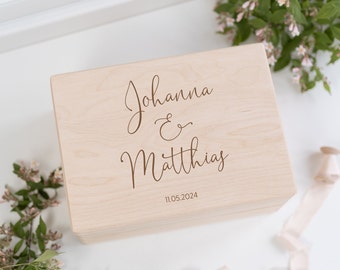 Erinnerungskiste Hochzeit Vornamen, Geschenk Brautpaar, Hochzeitsgeschenk, Hochzeitsritual, Geschenk zur Hochzeit, Hochzeitspost