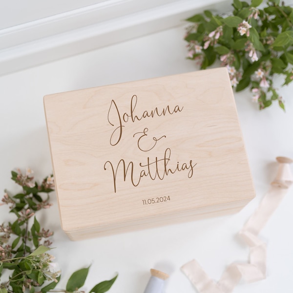 Erinnerungskiste Hochzeit Vornamen, Geschenk Brautpaar, Hochzeitsgeschenk, Hochzeitsritual, Geschenk zur Hochzeit, Hochzeitspost