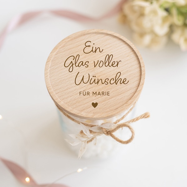 Personalisiertes Vorratsglas Keksdose Wünsche | Geschenk Geburtstag | Geschenk Freundin | Abschied | Weihnachten | individuelles Geschenk