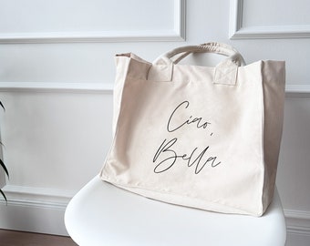 Canvastasche NATUR Ciao Bella | Shopper | Einkaufstasche | Canvastasche | Strandtasche | Geschenk für beste Freundin