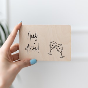Holzkarte Auf Dich | Geburtstag | Glückwunschkarte | Karte | Holz | Geschenk zur Geburt | Muttertag | Vatertag