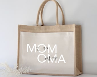 Gepersonaliseerde jute tas MOM-OMA | Markttas | Cadeau | Aangepaste geschenken | Moederdag | Cadeau voor mama | Moederdag cadeau