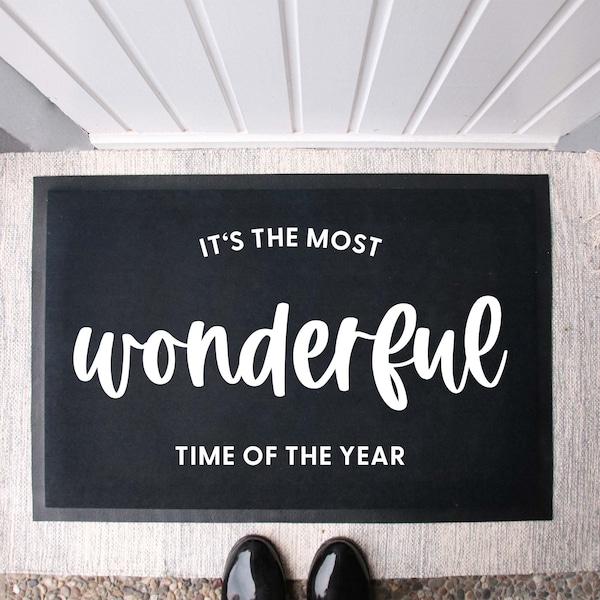 Fabric floor mat "Most Wonderful" | Door Mat Gift to move in | Christmas | Door mat Individual