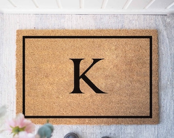 Personalized Coconut Doormat 'Initial Frame' | Doormat personalized, wedding gift, housewarming gift, door mat