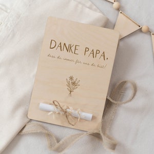 Holzkarte XL Danke Papa | Geldkarte | Bester Papa | Geschenk Vater | Vatertag | Gutschein | Geburtstag