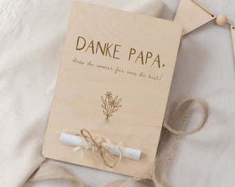 Wooden card XL Thank you Dad | Cash card | Best Dad | Gift father | Father's Day | Voucher | Birthday