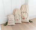 Santa Claus bag personalized COTTON, Santa Claus boot personalized, Santa Claus bag gift bag, Christmas sack, gift bag name product logo