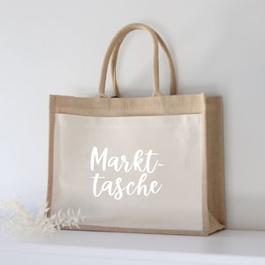 Jutetasche Markttasche Lettering | Geschenk | Individuelles Geschenk | Einkaufstasche | Jute Shopper | Beste Freundin | nachhaltig