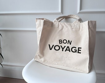 Canvastasche NATUR Bon Voyage | Shopper | Einkaufstasche | Canvastasche | Strandtasche | Geschenk für beste Freundin